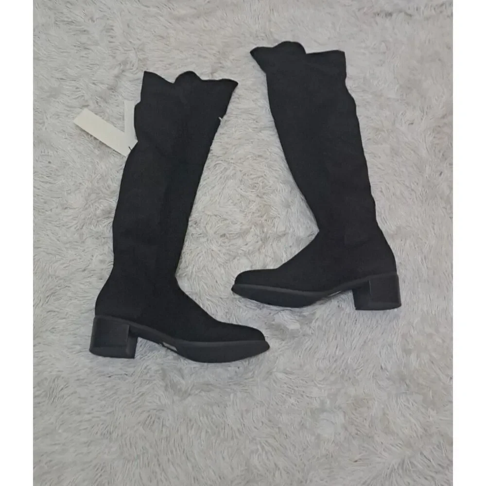 Shoe'N Tale Boots‎ Women Size 9 Faux Suede Stretch Over The Knee Thigh High